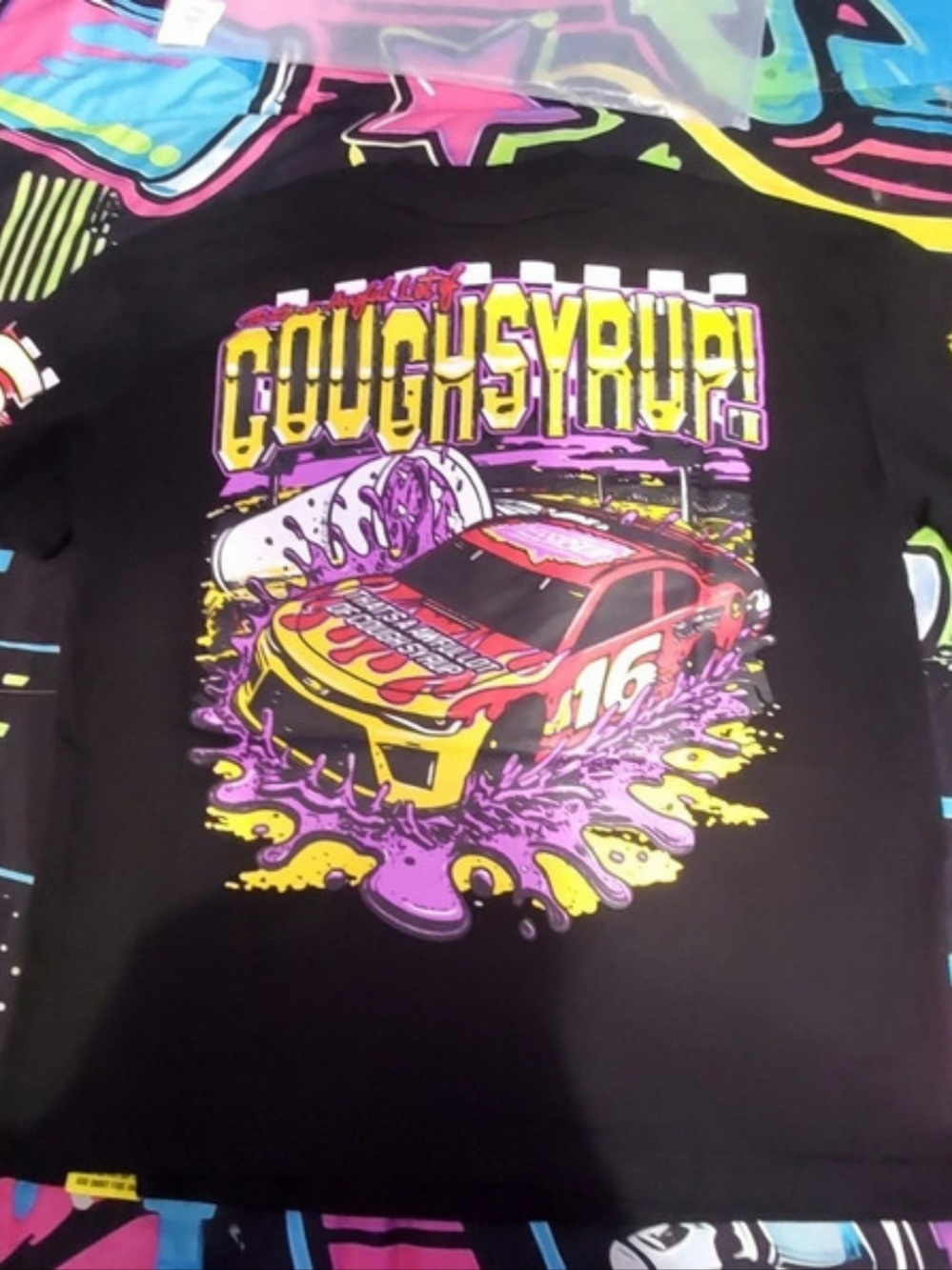 "That's A Awful Lot Of Cough Syrup" NASCAR Racing Graphic T-Shirt Graphic Short